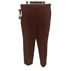 NWT Banana Republic Womens Size 14 Ponte Pant Brown Slim Fit Stretch